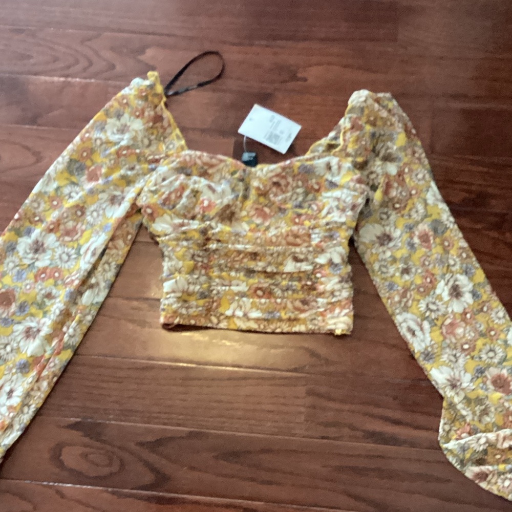Forever 21 Yellow Floral Blouse